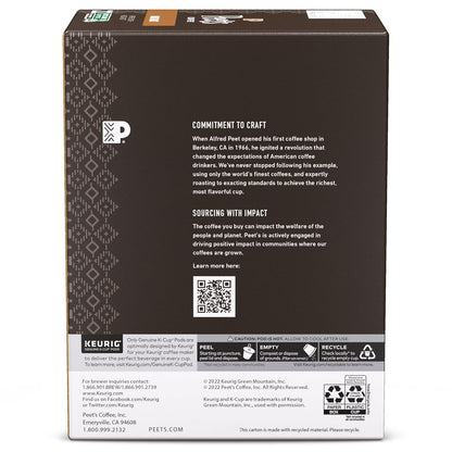 Peet's Coffee Dark Roast K-Cup Pods - 100% Arabica French Roast, 88 Count (4 Boxes of 22 Pods)