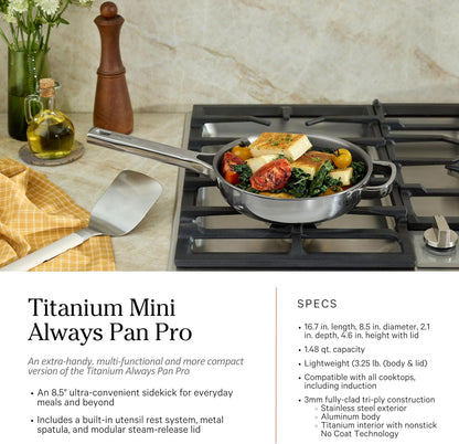 Our Place Titanium Pro Cookware Set - 10-Piece Non-Toxic Pots and Pans | Induction & Oven-Safe Up to 1000°F | Chrome Finish