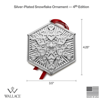 Wallace 2024 Silver Plated Snowflake Ornament 4th Edition