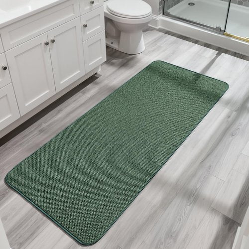 Bosap Bath Mat,Ultra Thin Bathroom Runner Rugs,Large Bath Mats for Bathroom,Quick Dry,Non-Slip,Machine Washable,Low Pile,Bath Rug,Shower Outside,Sink,Home Decor Accessories.Green,2'x5'（24x60inch）