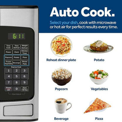 GE Countertop Microwave Oven - Compact 1.1 Cu. Ft. | 950-Watt with 6 Auto Cooking Settings & Child-Lock