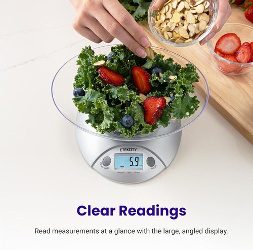 Etekcity Digital Food Kitchen Scale - Accurate Ounces & Grams Measurement | 11lb/5kg Capacity, Backlit Display
