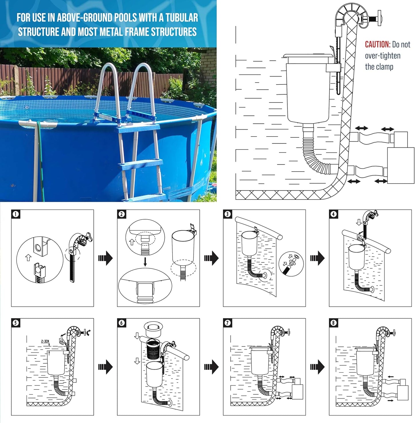 U.S. Pool Supply Pool Skimmer - Efficient Floating Surface Skimmer for Above Ground Pools | Easy Debris Removal