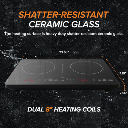 Nuwave Double Pro Cooktop - Portable Induction Burner with Dynamic Watt Technology | 900-1800W, 8” Coil