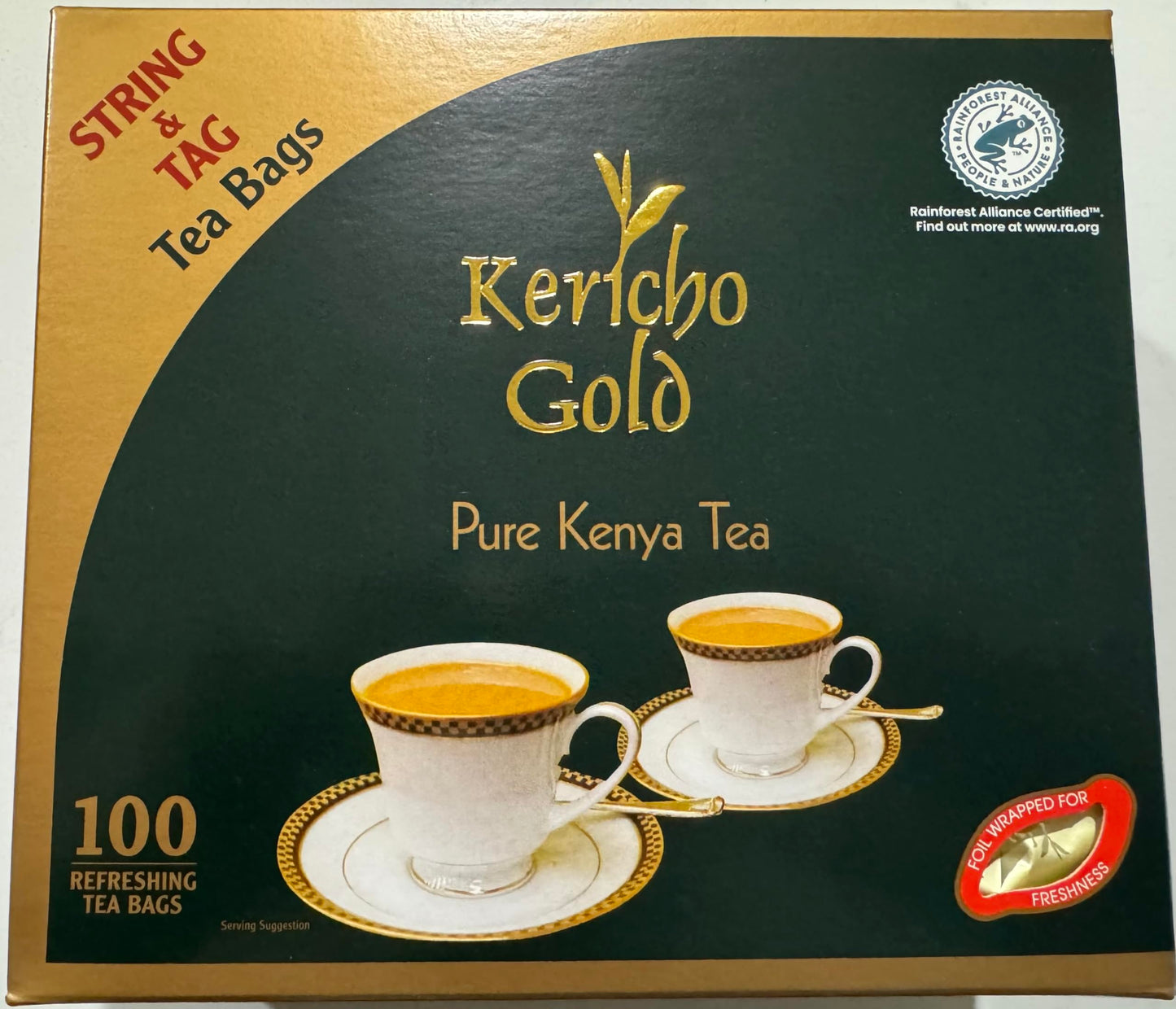 Kericho Gold Pure Kenya Tea string foil wrapped