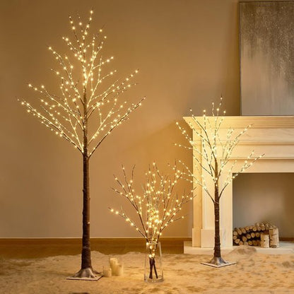 LITBLOOM 6FT Lighted Flocked Christmas Tree - 330 LED Fairy Lights for Indoor/Outdoor Holiday Decor