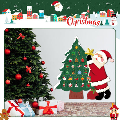 Watersay Christmas Tree Advent Calendar - Felt Countdown Calendar with 24 Pockets for Kids | Reusable Wall Hanging Decorations