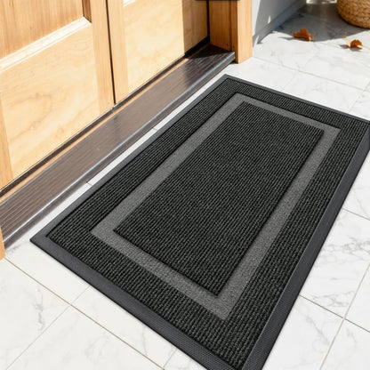 OLANLY Waterproof Front Door Mat - All-Season, Fade Resistant, Easy Clean | 23.5x15.5, Black