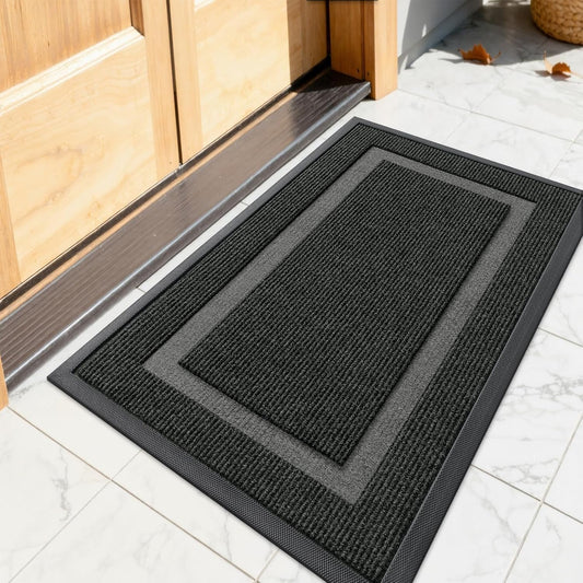 OLANLY Waterproof Front Door Mat - All-Season, Fade Resistant, Easy Clean | 23.5x15.5, Black