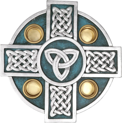 Needzo Advent Wreath - Catholic Christmas Candle Holder | Religious Centerpiece, 6.75" x 6.75", Green Celtic