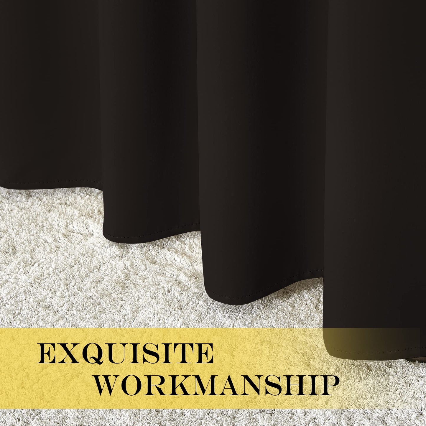 NICETOWN Room Darkening Curtains for Nursery, Grommet Thermal Insulated Light Blocking Window Treatments Sound Reducing for Bedroom, W37 x L72, 2 Panels, Toffee Brown