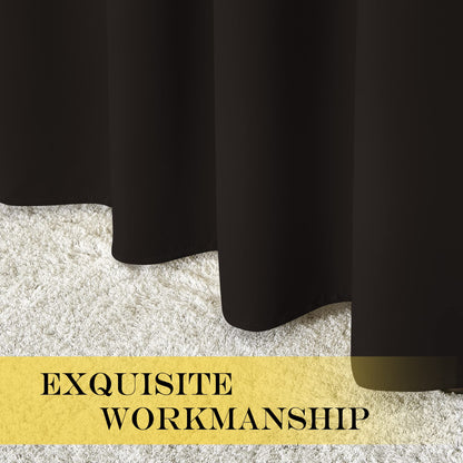 NICETOWN Room Darkening Curtains for Nursery, Grommet Thermal Insulated Light Blocking Window Treatments Sound Reducing for Bedroom, W37 x L72, 2 Panels, Toffee Brown
