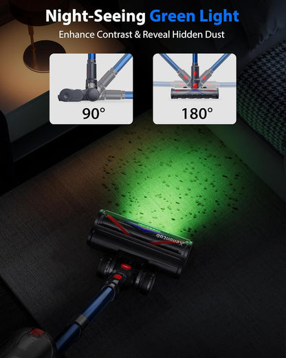 Skiennix Cordless Vacuum Cleaner - 75 Minutes Run Time, 55KPa Suction Power | Lightweight & Rechargeable for Home Use