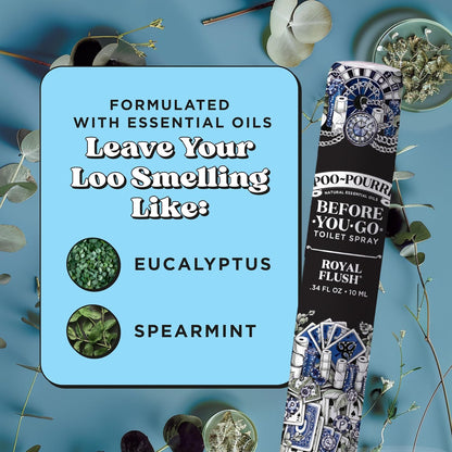 Poo-Pourri Before-You-Go Toilet Spray - Royal Flush Travel Size 10 mL | Eucalyptus & Spearmint Scent