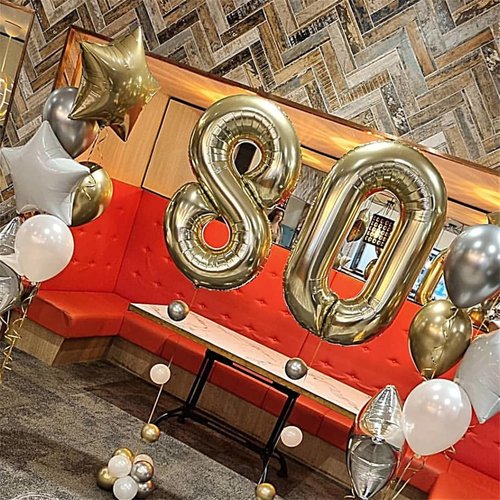 Champagne Gold Number Balloons - 40 Inch Light Gold Foil 3 & 0 for 30th Birthday Celebrations