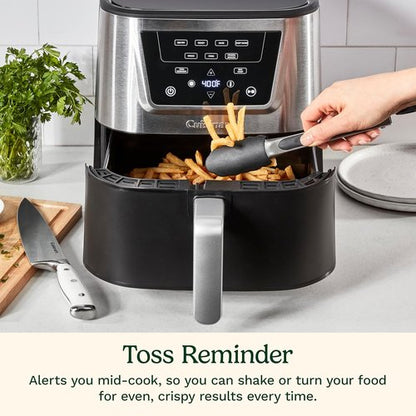 Cuisinart Air Fryer - 6-Quart Capacity with 4 Cooking Functions | PFAS-Free & Dishwasher-Safe, Black & Stainless Steel