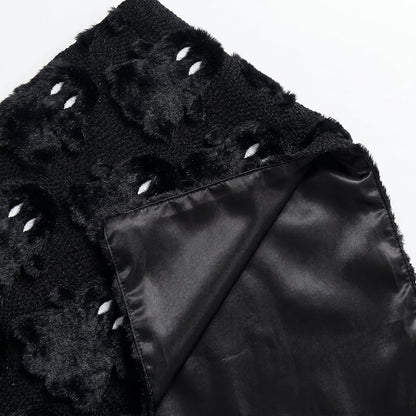 Artoid Mode Black Soft Faux Fur Ghost Table Runner 13 x 120 Inch (Variation: Black+13" x 120")