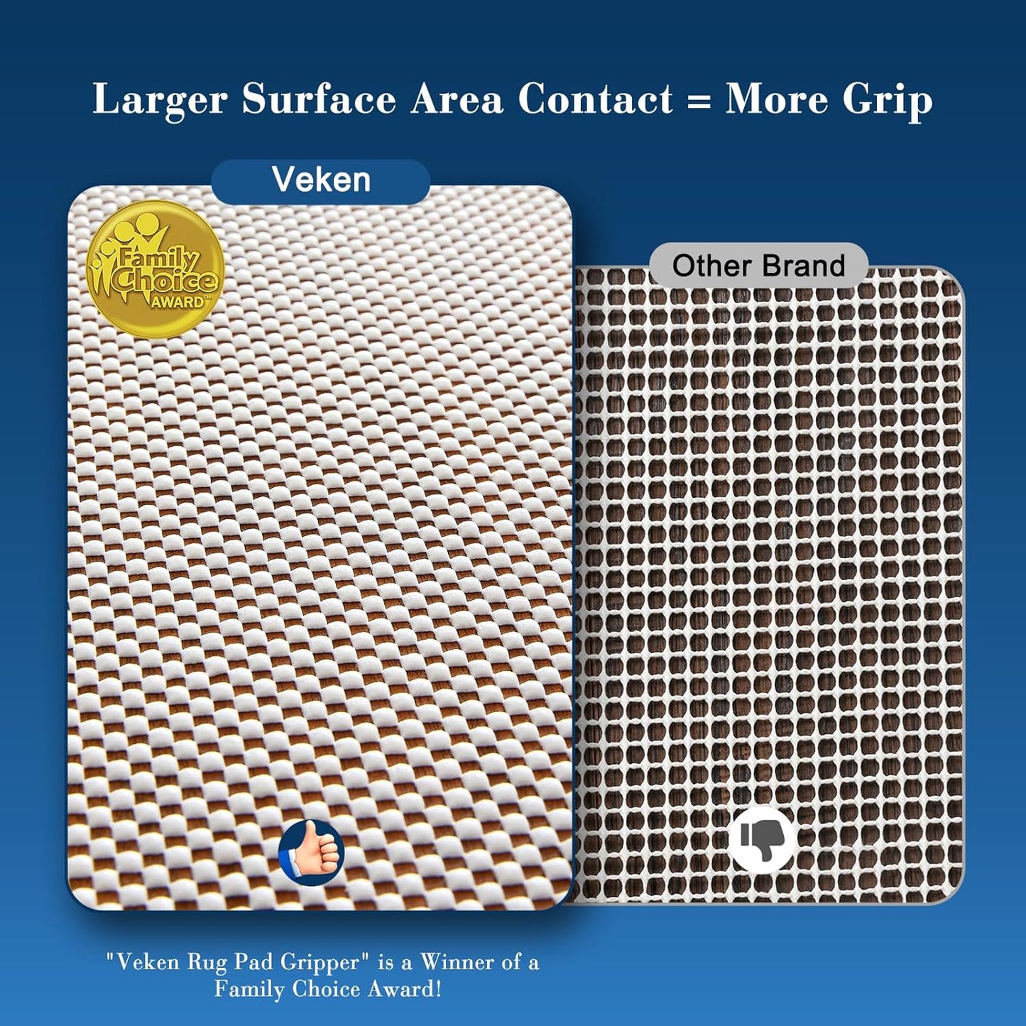 Veken 8 Ft Round Rug Pad Gripper - Non-Slip Circle Rug Pad for Hardwood & Tile Floors