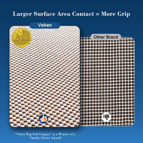 Veken Runner Rug Pad Gripper for Hardwood Floors, Non Slip 2.5x7 Ft Rug Pads for Area Rugs, Thick Rug Grippers for Tile Floors, Under Carpet Anti Skid Mat, Keep Your Rugs Safe and in Place