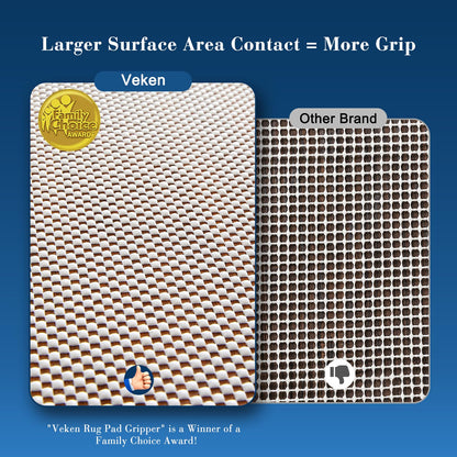 Veken 8 Ft Round Rug Pad Gripper for Hardwood Floors, Non Slip Circle Rug Pads for Area Rugs, Thick Rug Grippers for Tile Floors, Under Carpet Anti Skid Mat, Keep Your Rugs Safe and in Place