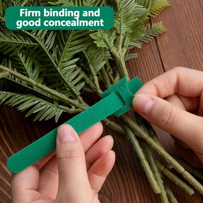 Skiennix 60 Pcs Christmas Garland Ties - 12" Adjustable Reusable Nylon Straps for Holiday Decorations | Green