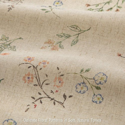 XOGUIBO Floral Farmhouse Vintage Linen Shower Curtain, French Country Spring Shower Curtains for Bathroom, 72Wx72H