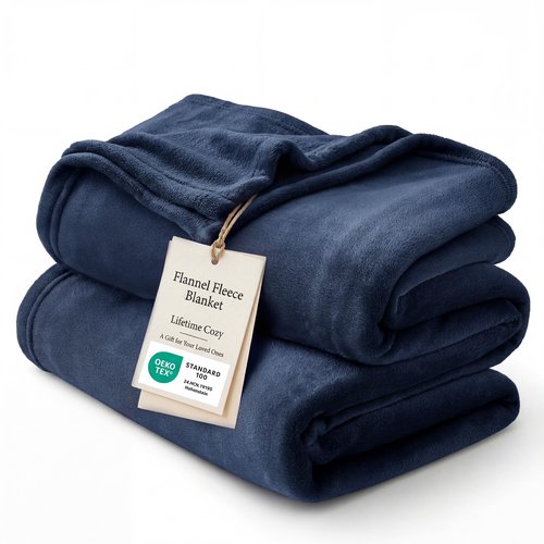 Bedsure GentleSoft Bedding Fleece Blanket for Girls and Boys - Soft Cozy Cute Small Throw Blankets for Travel, 43x55 Inches, Navy