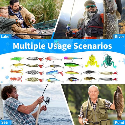 Fishing Advent Calendar 2025 - 24 Days of Premium Fishing Lures | Perfect Christmas Gift for Men & Teens