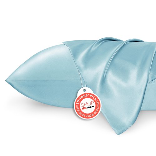 Bedsure King Size Satin Pillowcase Set of 2 - Aqua Silky Pillow Cases for Hair and Skin with Envelope Closure, Similar to Silk Pillow Cases, Gifts for Women Men, 20x36 Inches, 2pcs