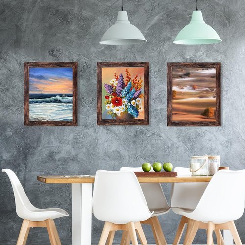 LUCKYLIFE 8x10 Picture Frame - Brown Wall Mount or Tabletop Display | Set of 2 Frames