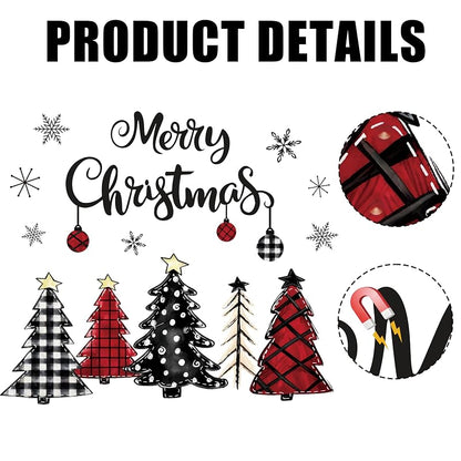 Plaid Christmas Dishwasher Magnets, 20Pcs - Watercolor Tree & Snowflake Set (Variation: Plaid Christmas Tree)