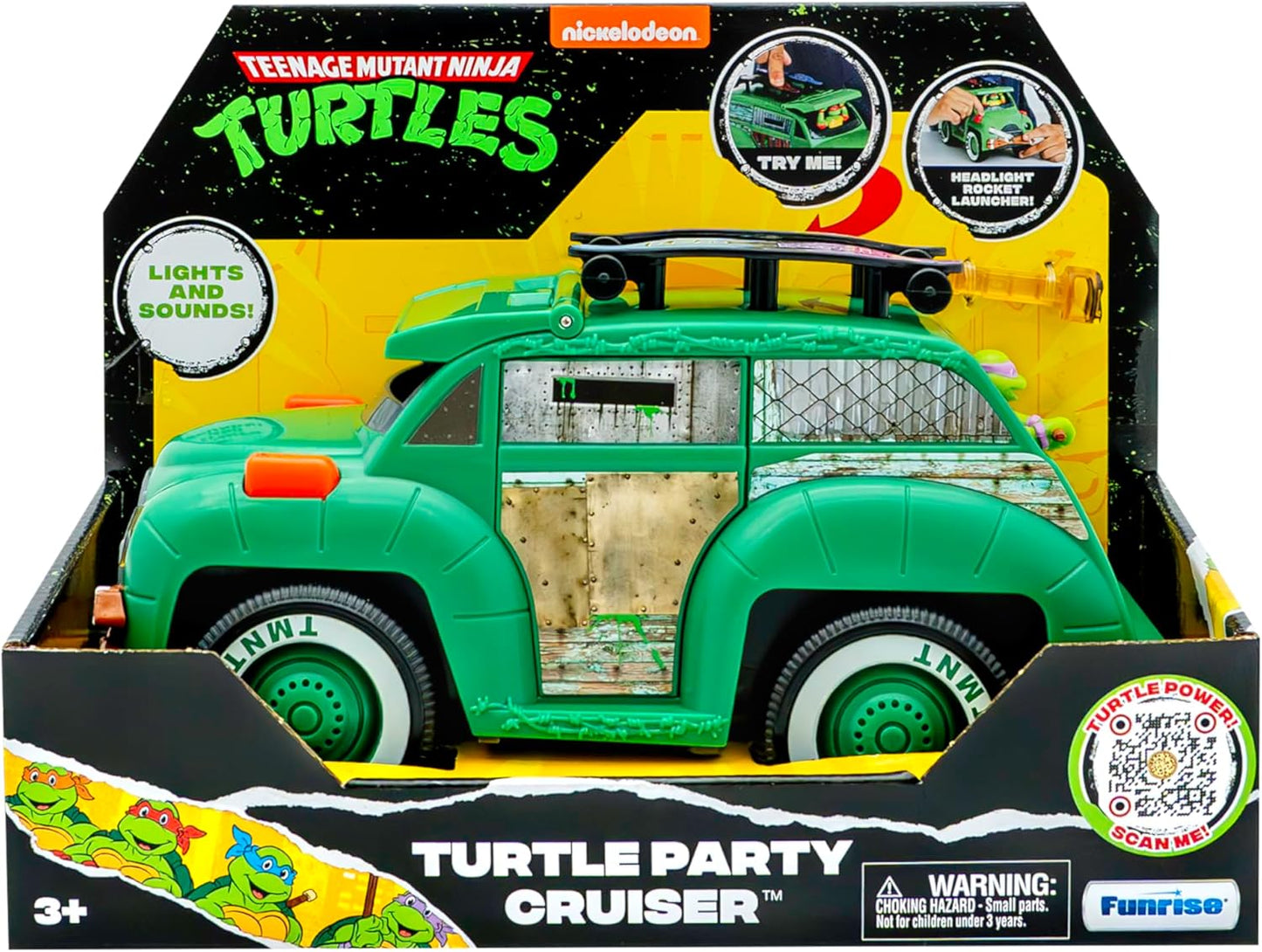 Teenage Mutant Ninja Turtles | Turtle Party Cruiser with Lights & Sounds | Vintage Interactive Play for Ages 3+