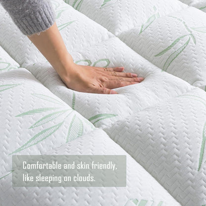 WhatsBedding Queen Mattress Topper - Soft Pillow Top with Deep Pocket & 7D Spiral Fiber Filling