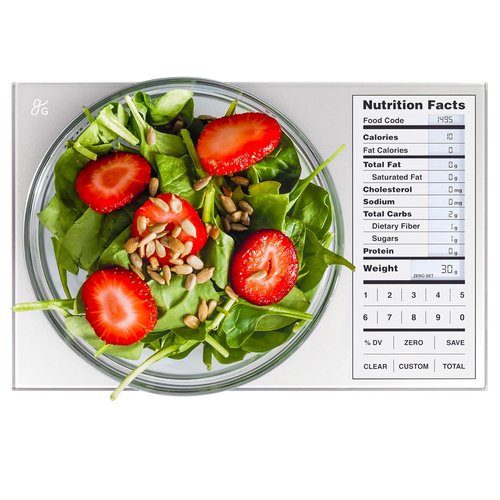 Greater Goods Food Scale - Nutrition Calculator for Meal Prep & Weight Loss | Compact 11lb Capacity, Silver