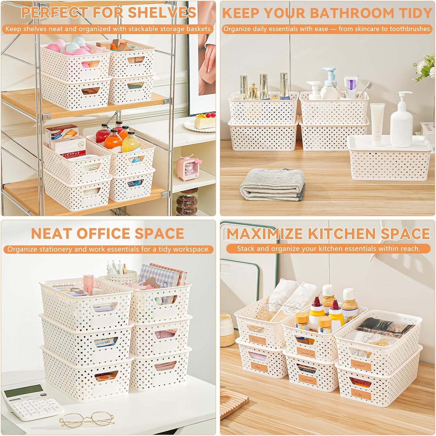 Skiennix 10-Pack Stackable Plastic Storage Bins with Lids - Versatile Organizers for Home & Craft Rooms
