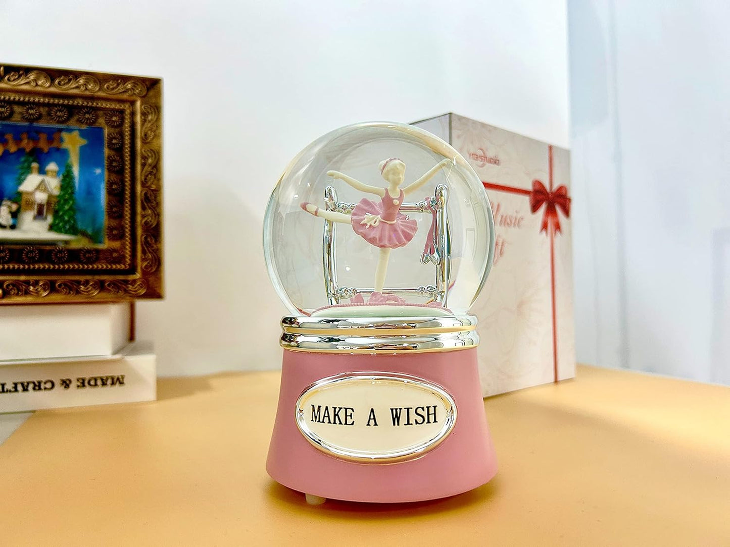Skiennix Ballerina Snow Globe - Rotating Musical Dance Box | 100MM Plays Fur Elise - Perfect Gift for Dancers