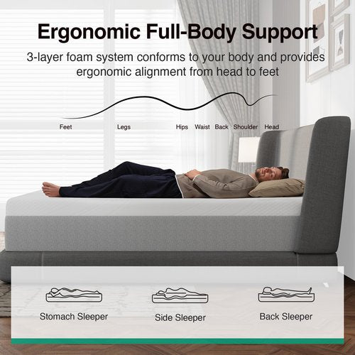 Novilla Queen Mattress 14 Inch, Gel-Infused Bliss Cooling Queen Memory Foam Mattress in a Box with Cool-Touch Nylon Cover, Pain Relief & Spinal Support with CertiPUR-US Certified Foam