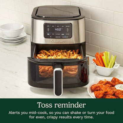 Cuisinart Air Fryer - 6-Quart Large Capacity with 5 Cooking Functions & Dishwasher-Safe Parts | Stainless Steel & Black