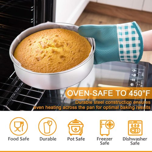 E-far Stainless Steel Baking Pan Set - 9-Piece Bakeware for Cakes, Cookies & Muffins | Dishwasher Safe