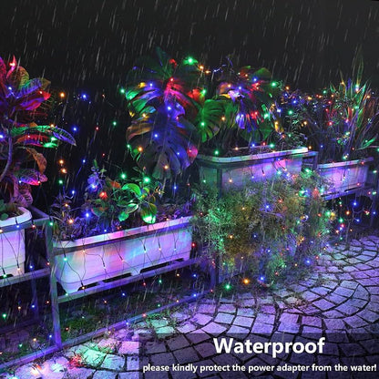 2Pack 4ft x 6ft Solar Net Lights Christmas String Lights, Multicolor