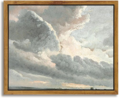 InSimSea Framed Canvas Wall Art - Vintage Cloud and Sunset Paintings for Home Decor | 8x10 Size