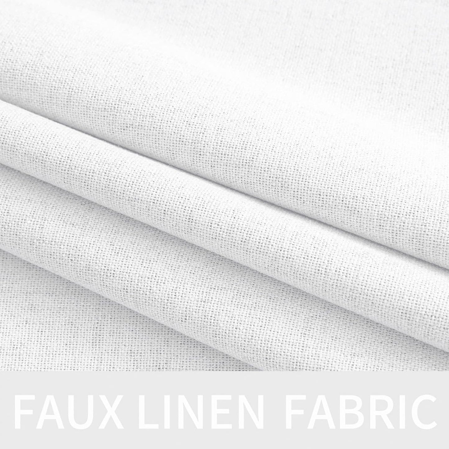 MIULEE Blackout Curtains - 100% Thermal Insulated Linen Textured Drapes | Bright White, 52 x 45 Inch (2 Panels)