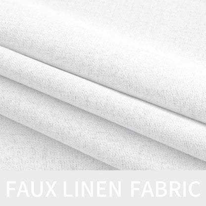MIULEE Blackout Curtains - 100% Thermal Insulated Linen Textured Drapes | Bright White, 52 x 45 Inch (2 Panels)
