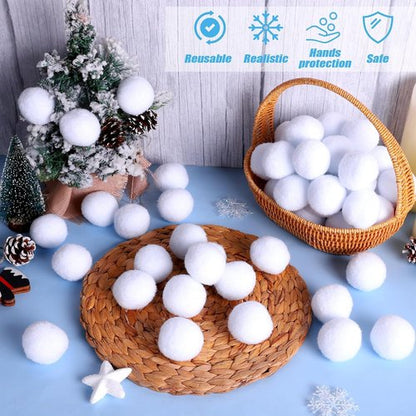 Fovths 200 Pack Snow Toy Balls - Realistic 2-Inch Fake Snowballs for Indoor & Outdoor Winter Fun