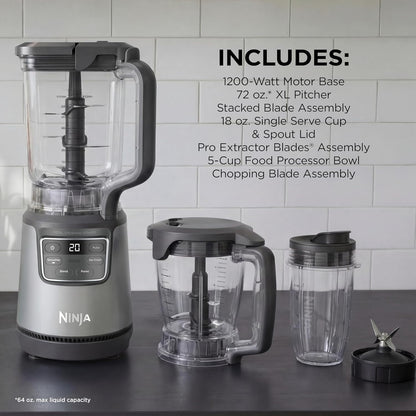 Ninja BlendPro Kitchen System - 72 oz Full-Size Blender & 5-Cup Food Processor | 1200W Total Crushing Tech, Beige