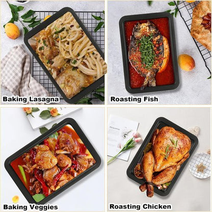 AKOLAFE Nonstick Baking Sheet Pan Set - 4 Pack 9x13 Cookie Sheets for Oven & Cooking