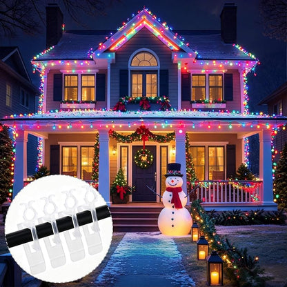 Gutter Light Clips for C7/C9 Christmas Lights - 200 Pack, Clear (Variation: Clear+200)