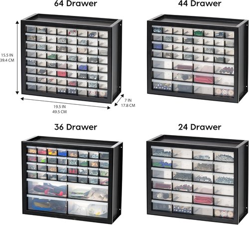 IRIS USA 36-Drawer Storage Cabinet - Versatile Organizer for Hardware, Crafts & More | Black
