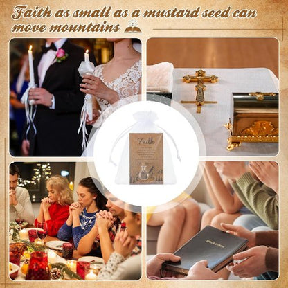 Funnymoom 50 Pack Faith Gifts for Women - Christian Baptism & Wedding Supplies | Religious Mustard Seed