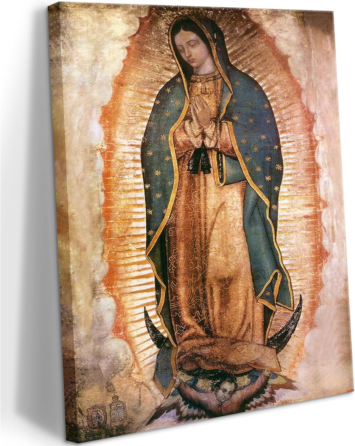 Mexico Our Lady of Guadalupe Wall Art - Framed Catholic Portrait Print | 8x10 Canvas Decor